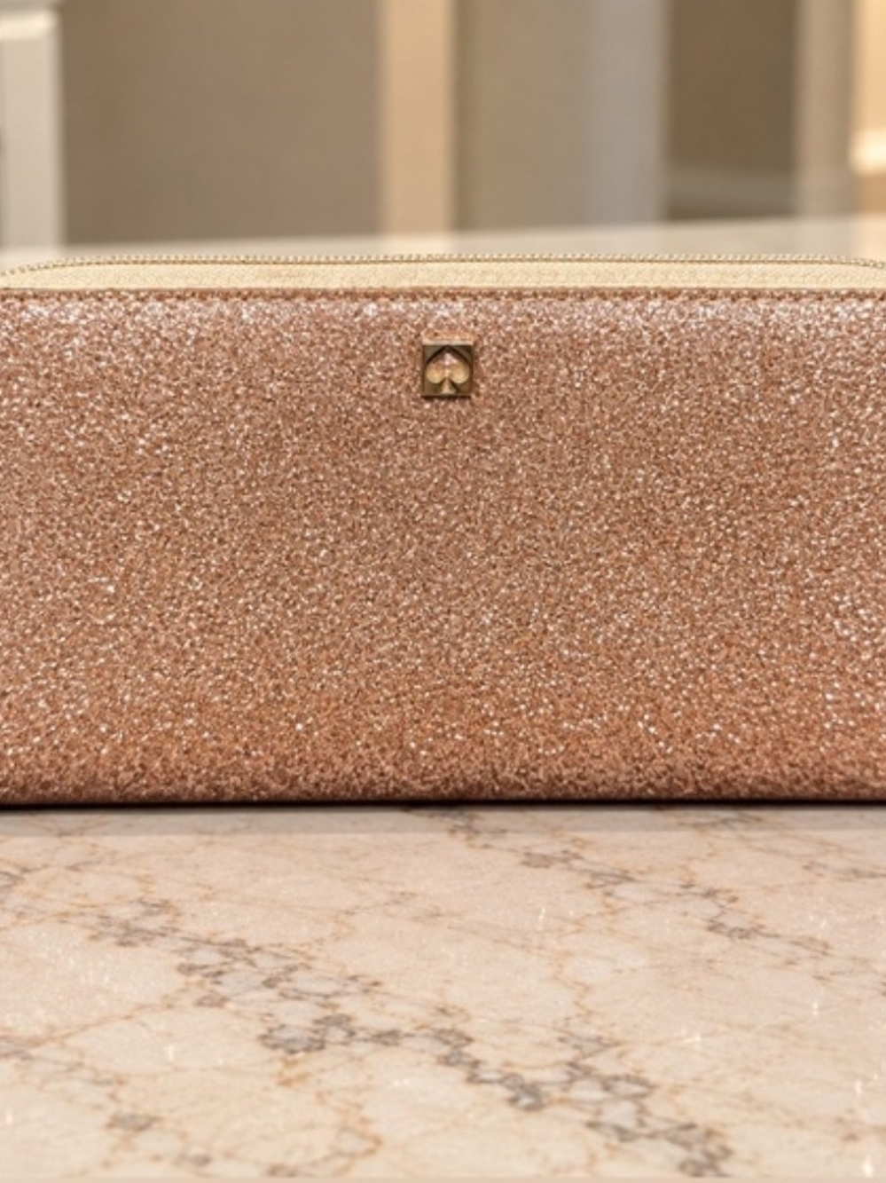 kate spade Glitter Zip Around Full Size Wallet [EUC]